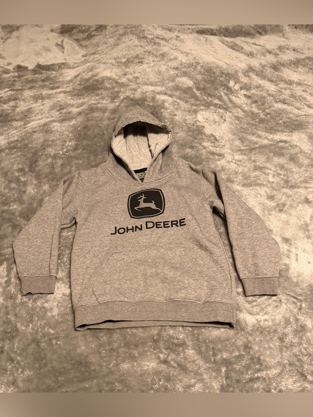 Boys Size 7 John Deere Gray Hoodie